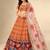 Kalamkari Print Satin  Lehenga Choli & Unstitched Blouse With Embroadery Work Dupatta