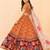 Kalamkari Print Satin  Lehenga Choli & Unstitched Blouse With Embroadery Work Dupatta