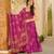 Pink floral printed silk blend anarkali suit for women