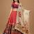 Kalamkari Print Satin  Lehenga Choli & Unstitched Blouse With Embroadery Work Dupatta