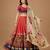 Kalamkari Print Satin  Lehenga Choli & Unstitched Blouse With Embroadery Work Dupatta