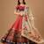 Kalamkari Print Satin  Lehenga Choli & Unstitched Blouse With Embroadery Work Dupatta
