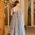 Multi color floral printed silk blend anarkali suit for women