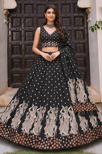 Navratri Garba Special Satin Silk Printed Lehenga Choli for Women with Matching Blouse and Dupatta Set