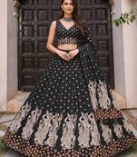 Navratri Garba Special Satin Silk Printed Lehenga Choli for Women with Matching Blouse and Dupatta Set