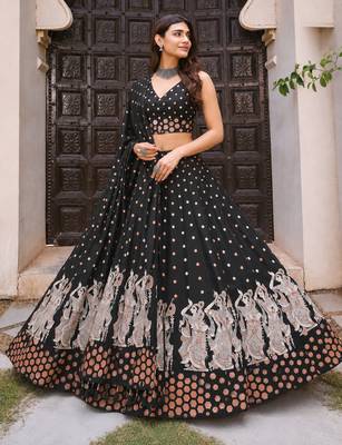 Navratri Garba Special Satin Silk Printed Lehenga Choli for Women with Matching Blouse and Dupatta Set 2