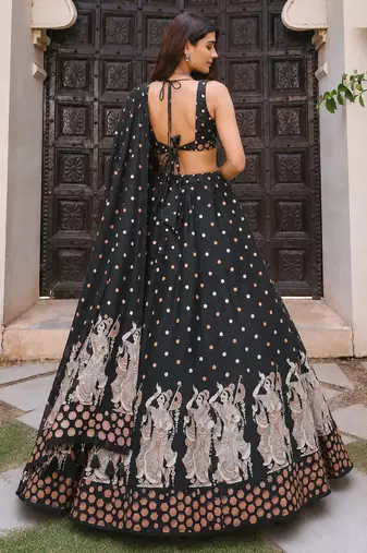 Navratri Garba Special Satin Silk Printed Lehenga Choli for Women with Matching Blouse and Dupatta Set