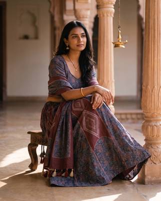 Navratri Garba Special Satin Silk Printed Lehenga Choli for Women with Matching Blouse and Dupatta Set 4