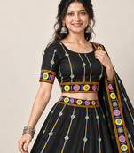 Navratri Garba Special Satin Silk Printed Lehenga Choli for Women with Matching Blouse and Dupatta Set