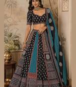 Navratri Garba Special Satin Silk Printed Lehenga Choli for Women with Matching Blouse and Dupatta Set