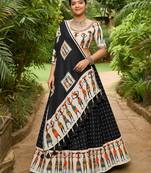 Navratri Garba Special Satin Silk Printed Lehenga Choli for Women with Matching Blouse and Dupatta Set