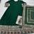 dark green embroidered silk blend anarkali salwar suit - free size