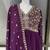 Purple georgette embroidered gown suit  with designer dupatta