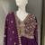 Purple georgette embroidered gown suit  with designer dupatta