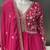 Pink georgette embroidered gown suit  with designer dupatta