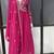 Pink georgette embroidered gown suit  with designer dupatta