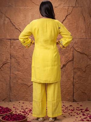 women's cotton blend embroidered kurta pant set 3