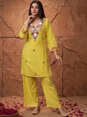 women's cotton blend embroidered kurta pant set 4