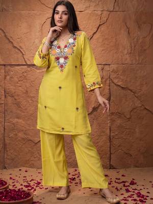 women's cotton blend embroidered kurta pant set 5