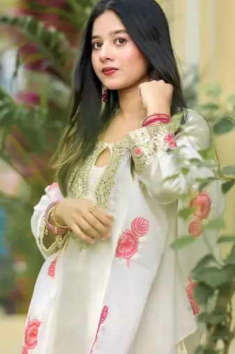 women's silk embroidered farshi salwar suit with dupatta set