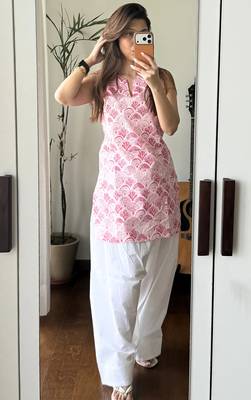 women's cotton blend printed farshi salwar set 2