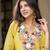 women's cotton blend embroidered kurta pant set