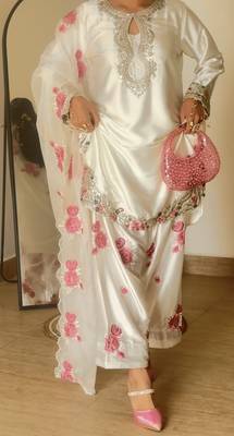 women's silk embroidered farshi salwar suit with dupatta set 1