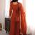 women's shimmer silk embroidered kurta palazzo with dupatta set