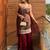 women's shimmer silk embroidered kurta palazzo with dupatta set