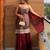 women's shimmer silk embroidered kurta palazzo with dupatta set