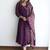 women's silk blend embroidered anarkali kurta pant with dupatta set