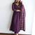 women's silk blend embroidered anarkali kurta pant with dupatta set