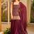 women's silk embroidered kurta palazzo with dupatta set