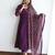 women's silk blend embroidered anarkali kurta pant with dupatta set