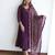 women's silk blend embroidered anarkali kurta pant with dupatta set