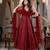women's chanderi woven butta motiff anarkali kurta pant with dupatta set
