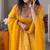 women's chanderi woven butta motiff anarkali kurta pant with dupatta set