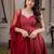 women's chanderi woven butta motiff anarkali kurta pant with dupatta set