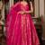 women's chanderi woven motiff anarkali kurta pant with dupatta set