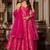 women's chanderi woven motiff anarkali kurta pant with dupatta set
