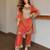 women's shimmer silk embroidered kurta palazzo set