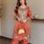 women's shimmer silk embroidered kurta palazzo set