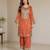 women's shimmer silk embroidered kurta palazzo set
