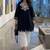 women's cotton blend embroidered kurta palazzo set