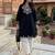 women's cotton blend embroidered kurta palazzo set