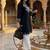 women's cotton blend embroidered kurta palazzo set