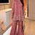 women's shimmer silk embroidered kurta palazzo set