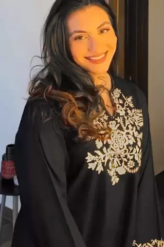 women's cotton blend embroidered kurta palazzo set