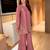 women's shimmer silk embroidered kurta palazzo set