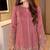 women's shimmer silk embroidered kurta palazzo set